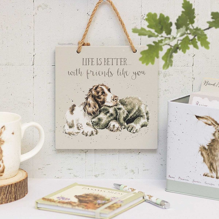 Plaques & Signs | Wrendale Wrendale 'Life Is Better' Dogs Wooden Plaque