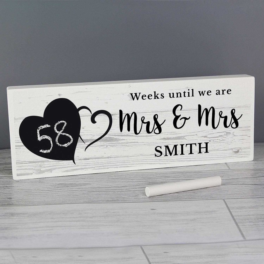 Wedding Decorations | Temptation Gifts Personalised Rustic Countdown Wooden Block Sign