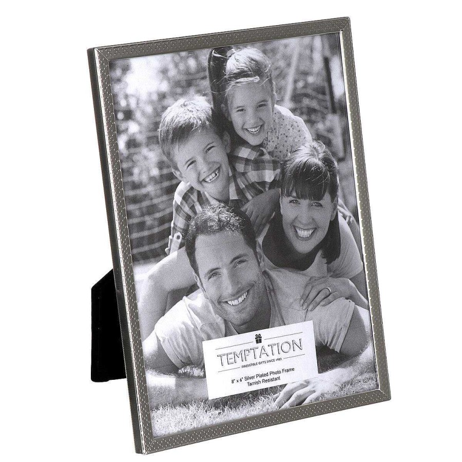 Photo Frames | Temptation Temptation Silver-Plated Narrow Edge Bobble Photo Frame 6X8