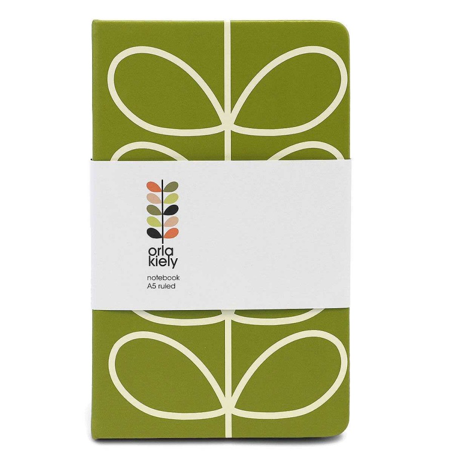 Notebooks | Orla Kiely Orla Kiely Linear Stem Olive A5 Notebook