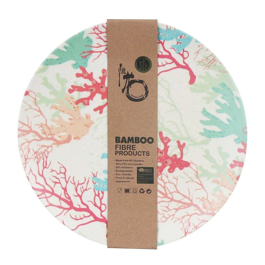 Plates | Temptation Temptation Bamboo Fibre Coral 8 Inch Plate