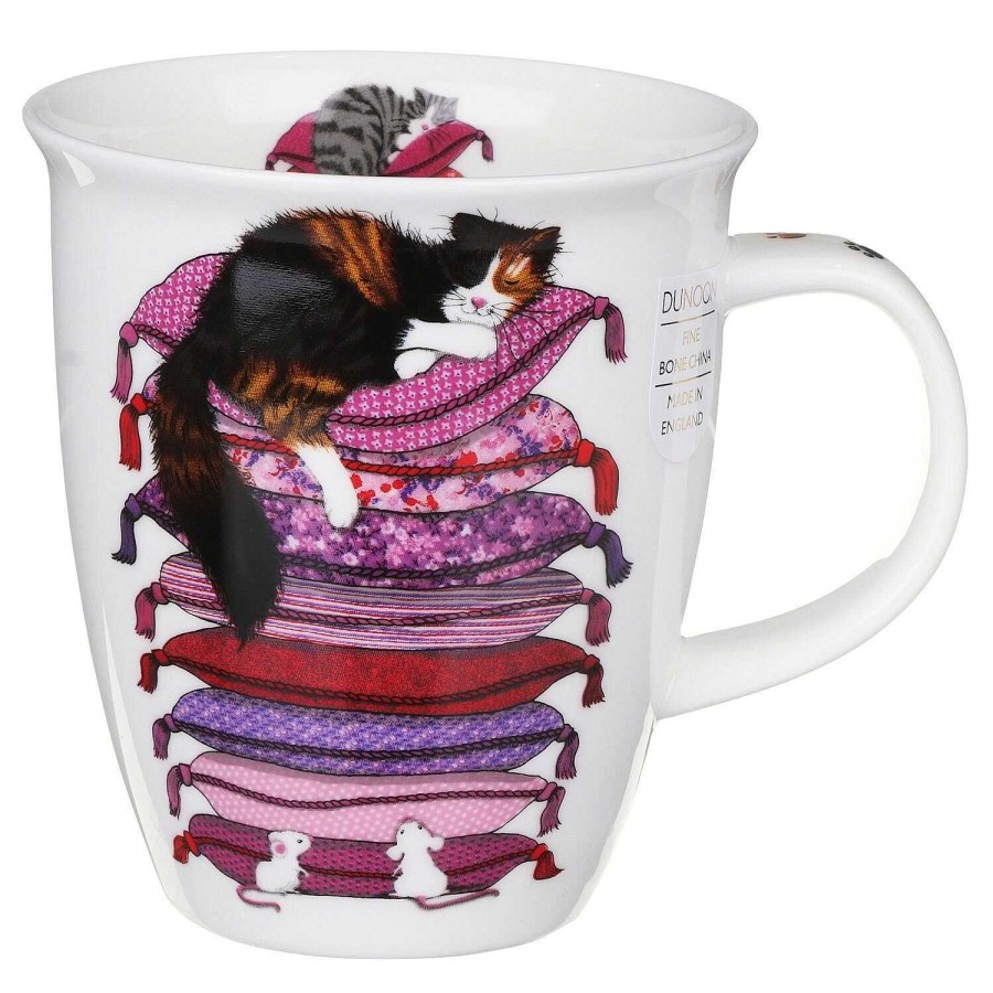 Pet Accessories | Dunoon Dunoon Sleepy Cats Pink Nevis Shape Mug