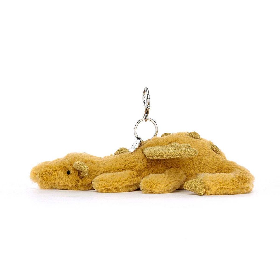 Keyrings & Bag Charms | Jellycat Jellycat Golden Dragon Bag Charm