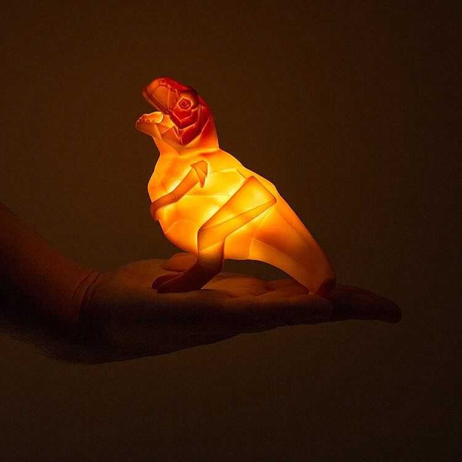 Home Accessories | House Of Disaster House Of Disaster Small Led Orange Dinosaur Origami Light