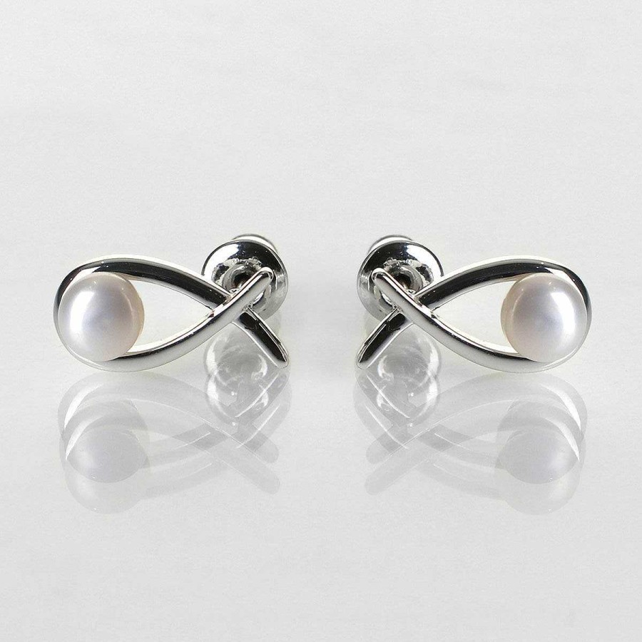 Earrings | Equilibrium Equilibrium Silver Plated Fresh Water Pearl Kiss Stud Earrings