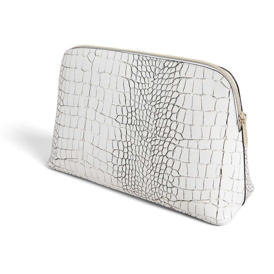 Wash Bags | Ted Baker Ted Baker Lavelo Imitation Croc White Washbag