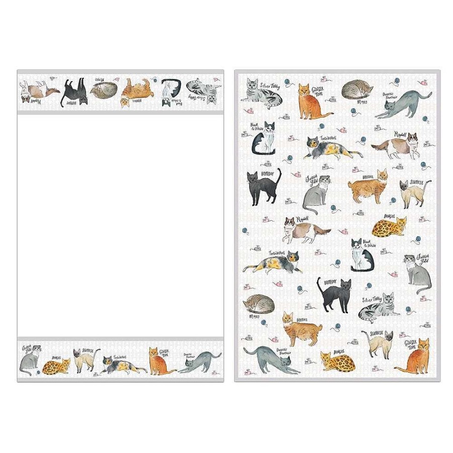 Tea Towels | Milly Green Milly Green Curious Cats Set Of 2 Tea Towels