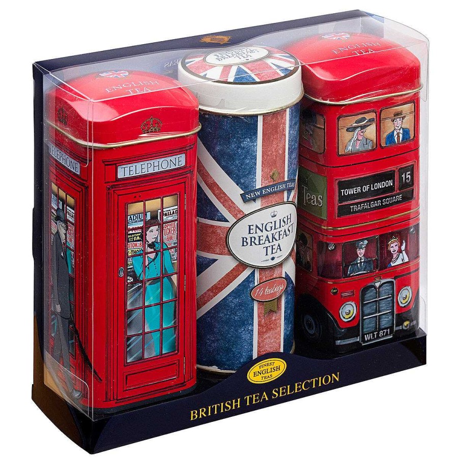 Tea | New English Teas New English Teas Best Of British Set Of 3 Tins Tea Gift Set