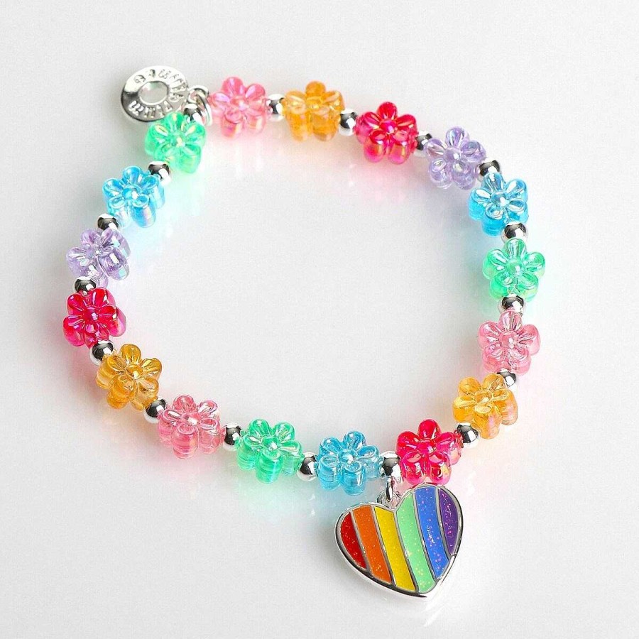 For Little Girls | Equilibrium Equilibrium Girls Silver Plated Rainbow Heart Bracelet