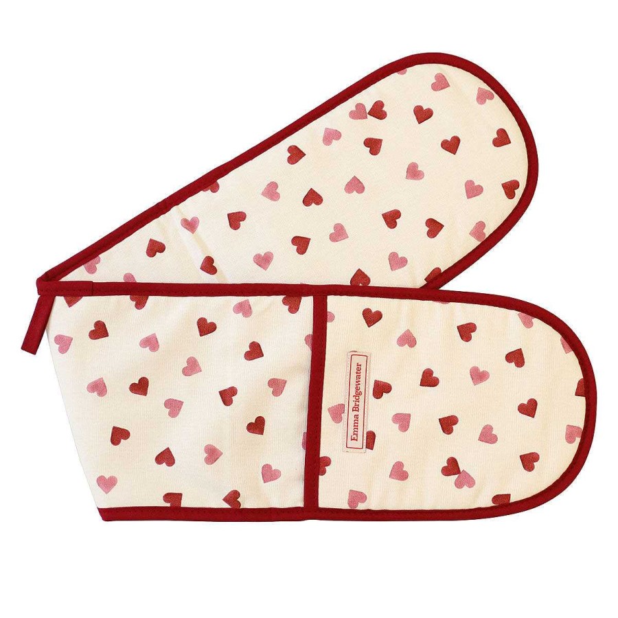 Aprons | Emma Bridgewater Emma Bridgewater Pink Hearts Double Oven Glove & Tea Towel Set