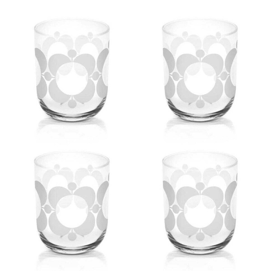 Glassware | Orla Kiely Orla Kiely Atomic Flower Set Of 4 Water Glasses