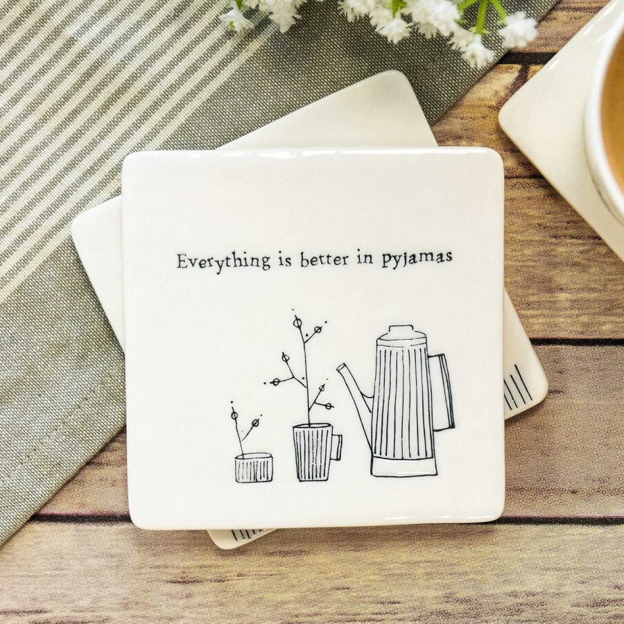 Coasters & Placemats | East of India East Of India 'Better In Pyjamas' Square Coaster