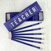 Personalised Gifts | Temptation Gifts Personalised Best Teacher Ever Box And 12 Blue Hb Pencils