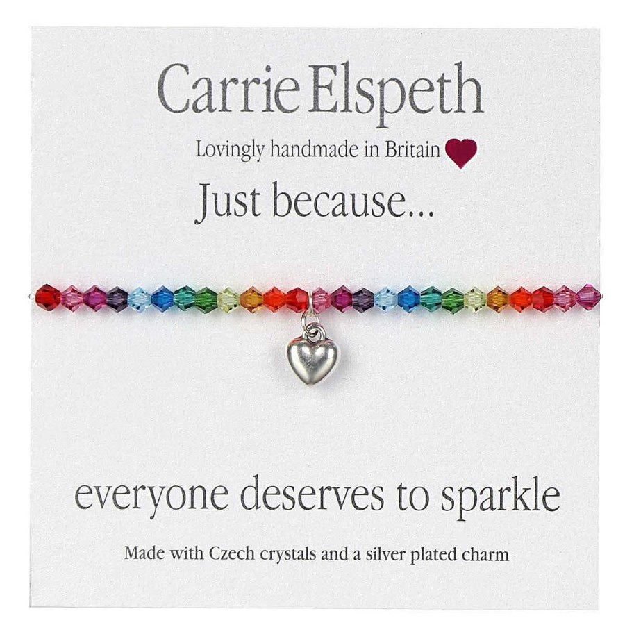 Bracelets | Carrie Elspeth Carrie Elspeth Everyone Deserves To Sparkle Rainbow Sentiment Bracelet