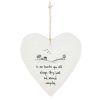 Plaques & Signs | East of India East Of India 'In Our Hearts' Round Wobbly Porcelain Heart