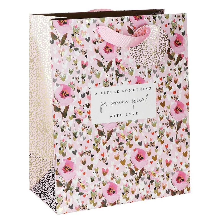 Gift Bags, Tags & Ribbons | Glick Glick Stephanie Dyment Hearts & Flowers Large Gift Bag