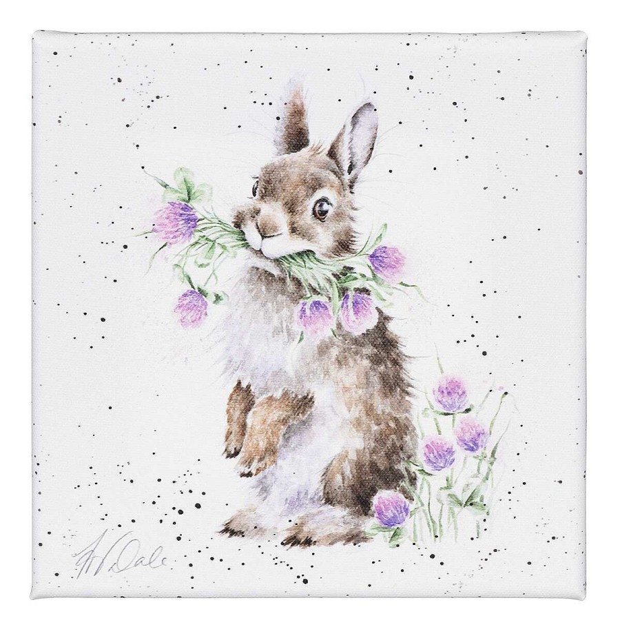 Art Prints | Wrendale Wrendale 'Head Clover Heels' Rabbit Small Canvas