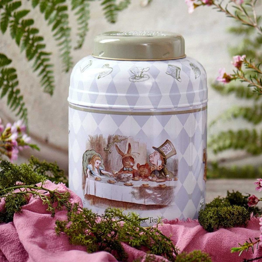 Tea | New English Teas New English Teas Alice In Wonderland Round Tea Caddy With 80 English Breakfast Tea Bags