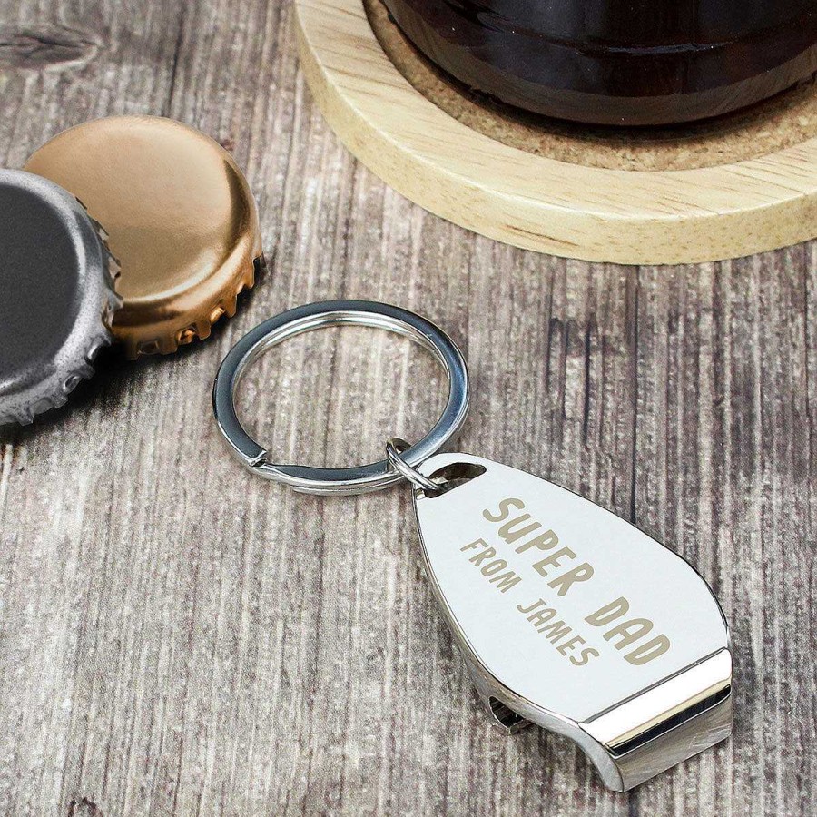 Dad | Temptation Gifts Personalised Super Dad Bottle Opener Keyring