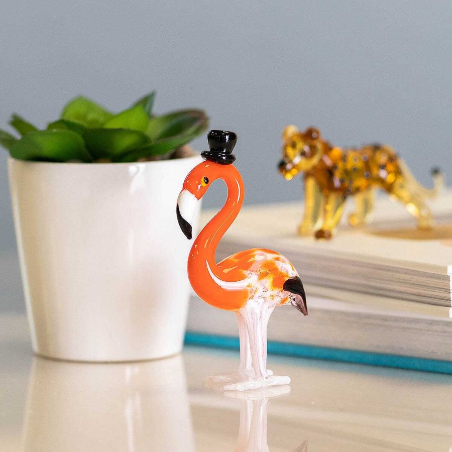 Grandmother | Temptation Temptation Glass Flamingo With Hat