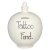 Money Pots | Temptation Temptation 'Tattoo Fund' Black On Cream Money Pot