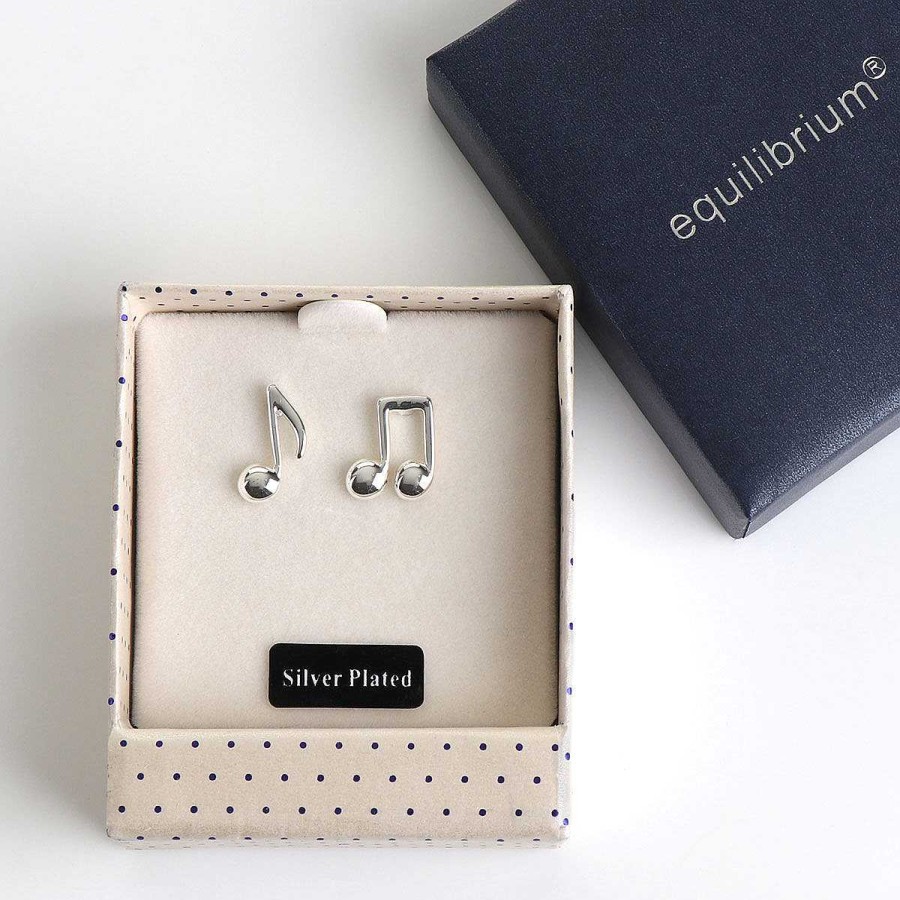 Earrings | Equilibrium Equilibrium Silver Plated Music Collection Odd Notes Earrings