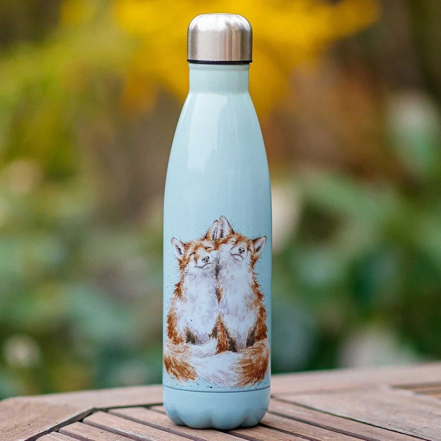 Travel | Wrendale Wrendale 'Contentment' Foxes 500Ml Water Bottle