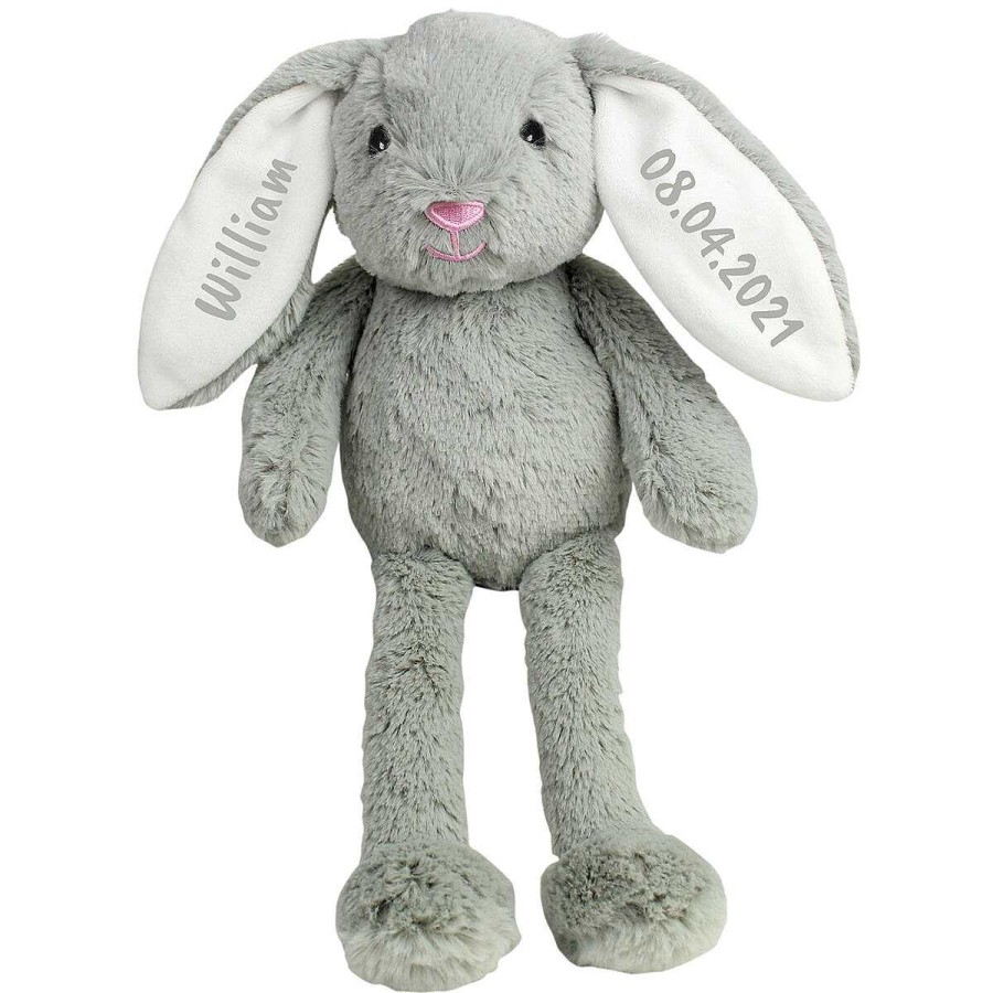 Personalised / Experience | Temptation Gifts Personalised Grey Plush Bunny