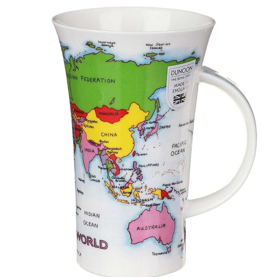 Mugs | Dunoon Dunoon Map Of The World Glencoe Shape Mug