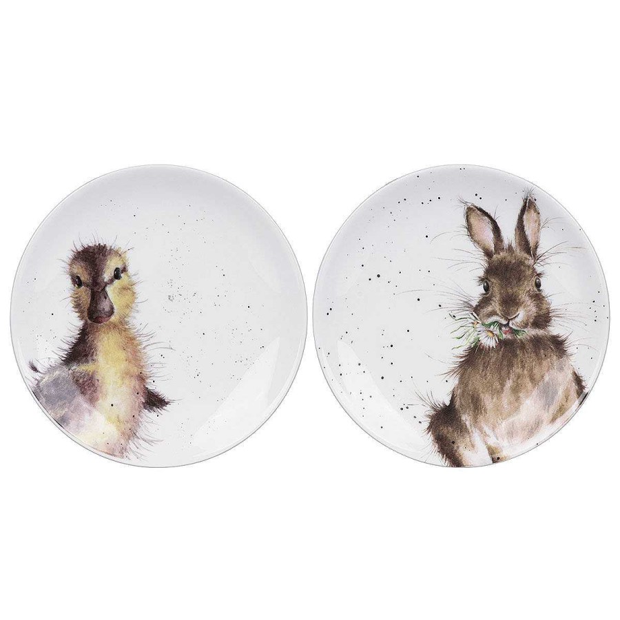 Plates | Wrendale Wrendale Bunny & Duckling Set Of 2 Coupe Plates