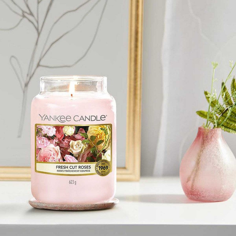 Jar Candles | Yankee Candle Yankee Candle Fresh Cut Roses Large Jar Candle