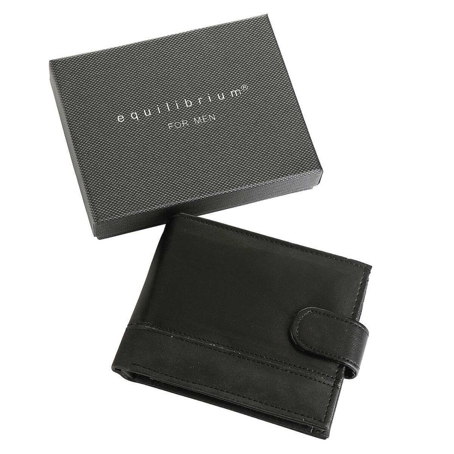 For Men | Equilibrium Equilibrium Men'S Rfid Wallet Black & Grey