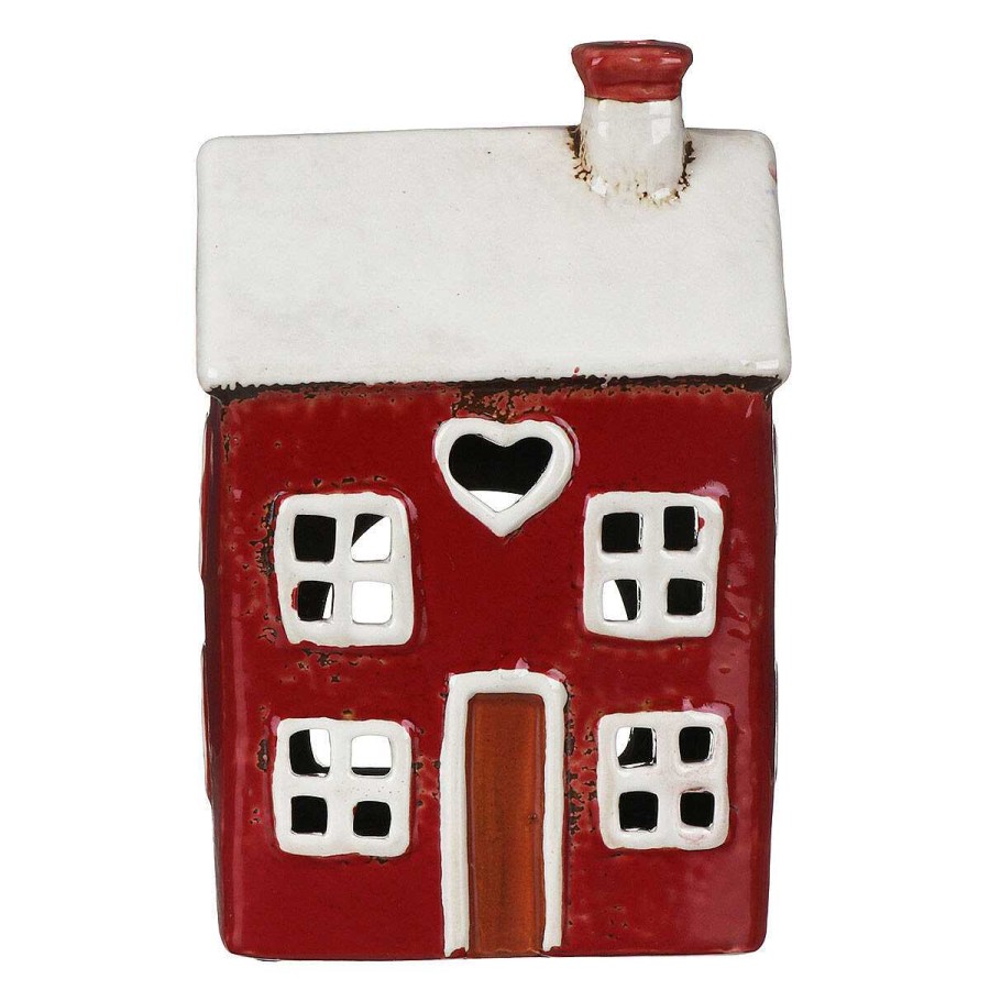 Candle Accessories | Village Pottery Village Pottery Red Heart House Tealight Holder