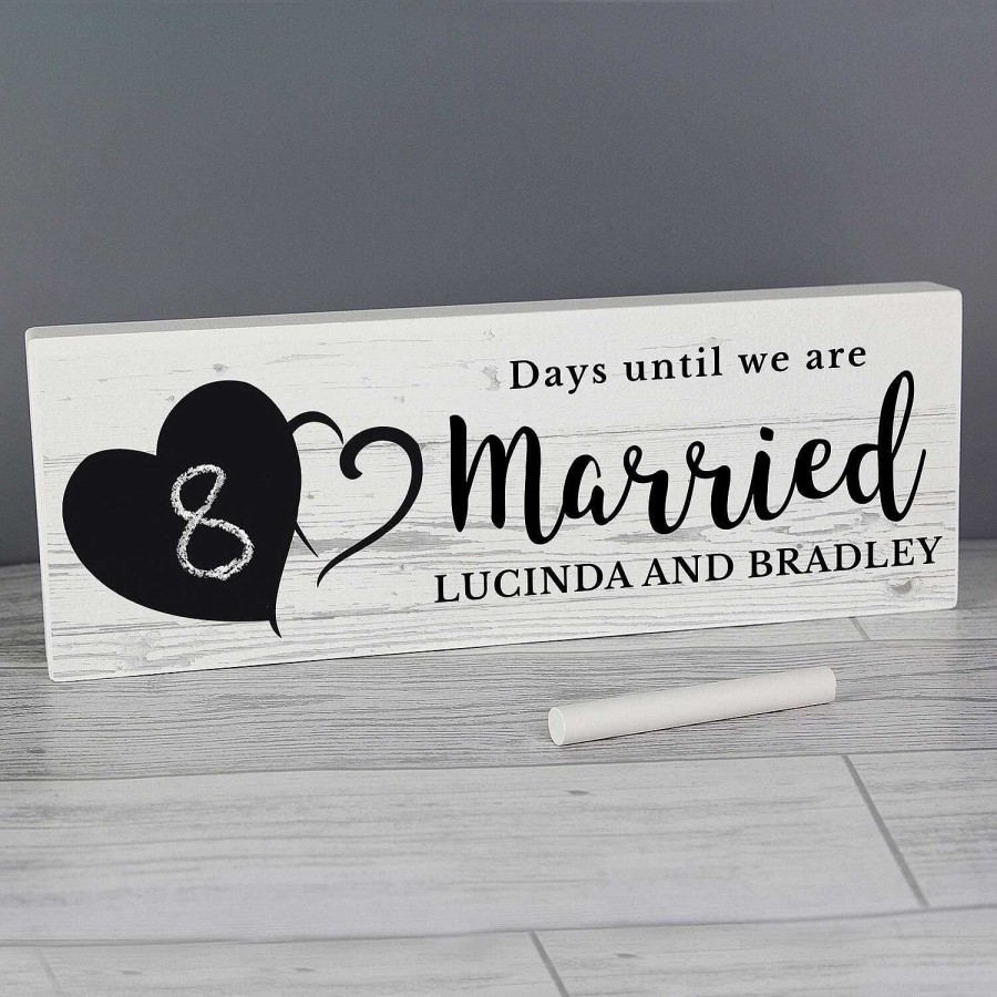 Wedding Decorations | Temptation Gifts Personalised Rustic Countdown Wooden Block Sign