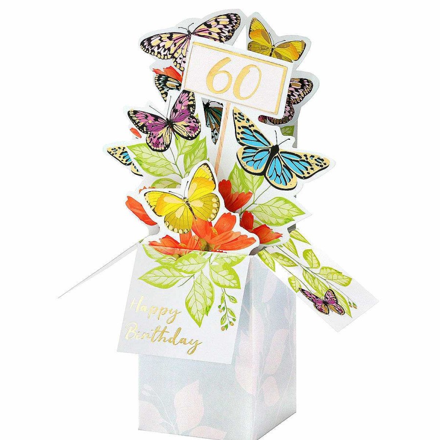 Age Cards | Second Nature Second Nature Clever Cubes Butterflies 60Th Birthday 3D Card