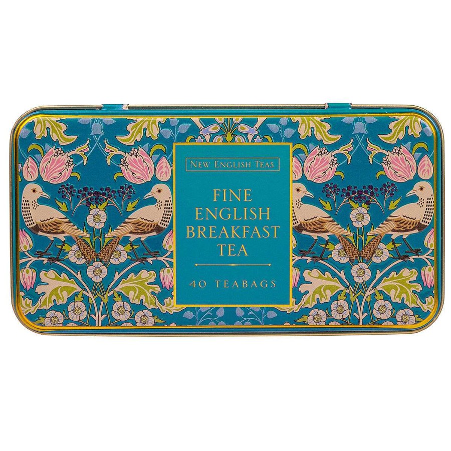 Tea | New English Teas New English Teas Song Thrush Teal Tea Caddy With 40 English Breakfast Tea Bags