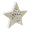 Personalised Gifts | Temptation Gifts Personalised 'My Star Teacher' Rustic Wooden Star Decoration