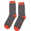 Styles | Mr Heron Mr Heron Grey Bike Repeat Men'S Bamboo Socks