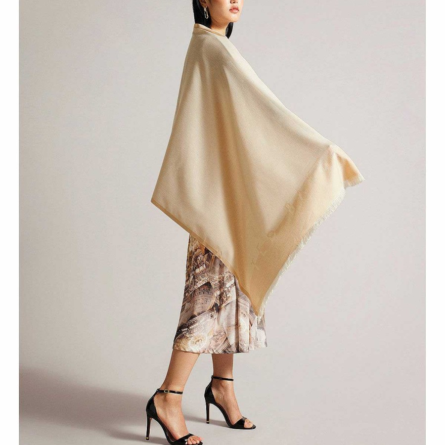 Scarves | Ted Baker Ted Baker Esteli Logo Natural Long Scarf