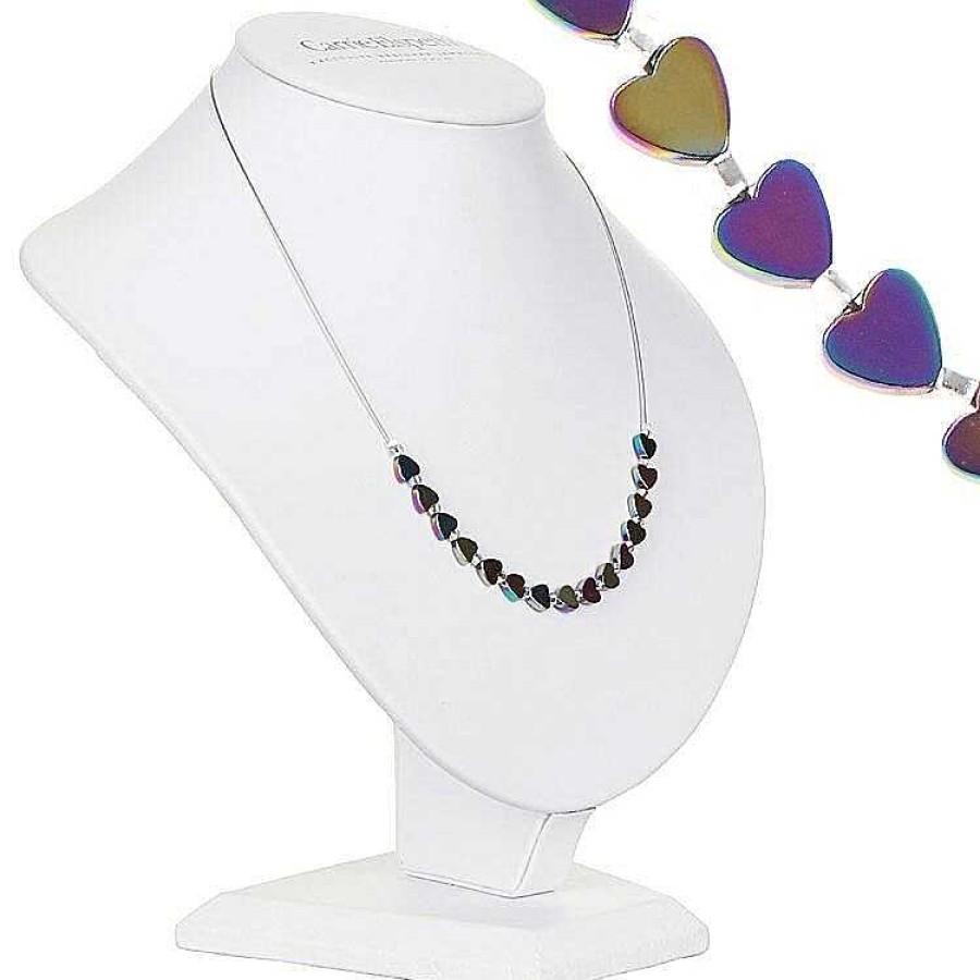 Necklaces | Carrie Elspeth Carrie Elspeth Rainbow Hearts Hematite Necklace