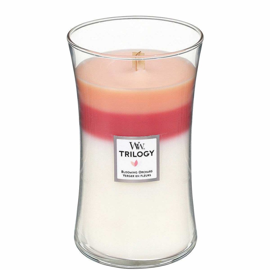 Glass Candles | WoodWick Woodwick Blooming Orchard Trilogy Large Hourglass Candle