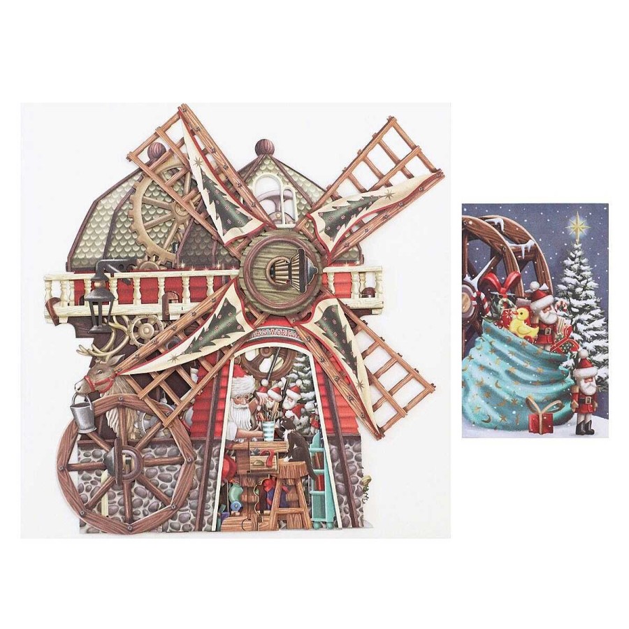 Christmas | Me & McQ Me & Mcq Santa'S Windmill 3D Christmas Card