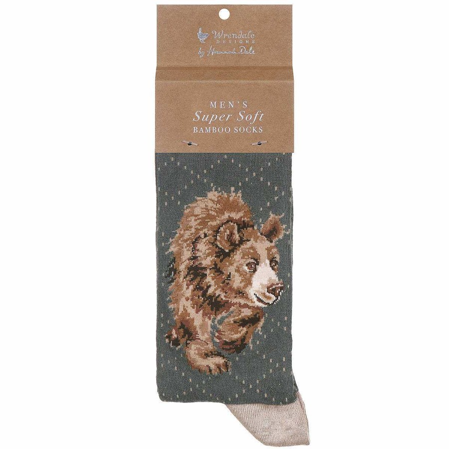 For Men | Wrendale Wrendale In My Footsteps Bear Men'S Bamboo Socks