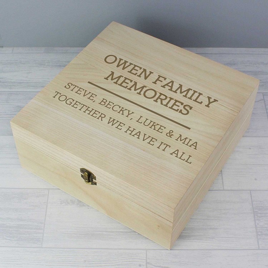 Keepsake Boxes | Temptation Gifts Personalised Large Wooden Keepsake Box