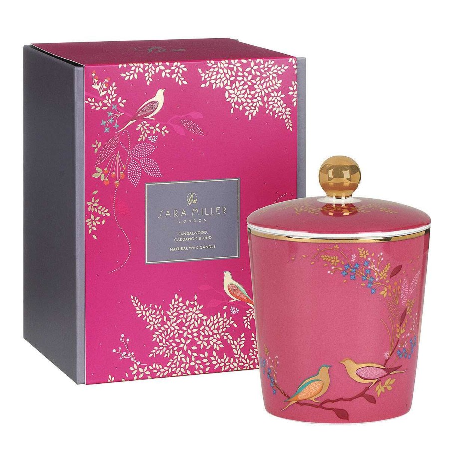 Ceramic Candles | Sara Miller Sara Miller Chelsea Pink Sandalwood, Cardamom And Oud 260G Candle