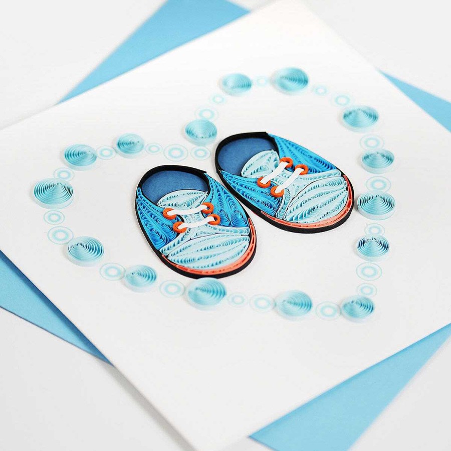 New Baby | Origamo Origamo Quilling 'Baby Boy Shoes' Card