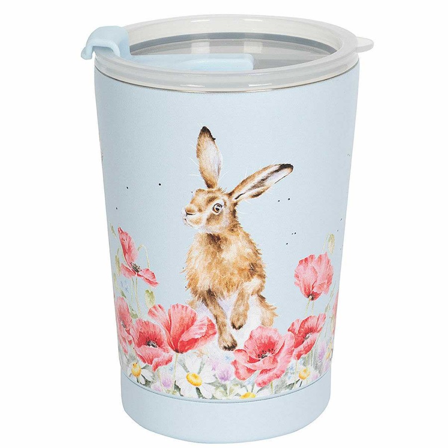 Travel Mugs | Wrendale Wrendale 'Field Of Flowers' Hare Thermal Travel Cup