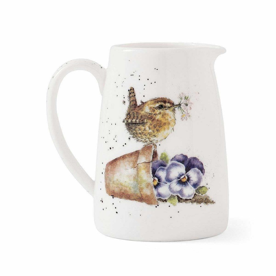 Jugs | Wrendale Wrendale 'Pottering About' Wren 8Cm Posy Jug