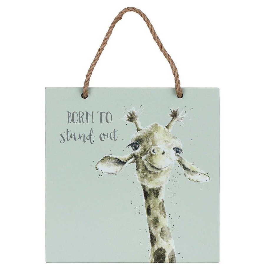 Plaques & Signs | Wrendale Wrendale 'Born To Stand Out' Giraffe Wooden Plaque