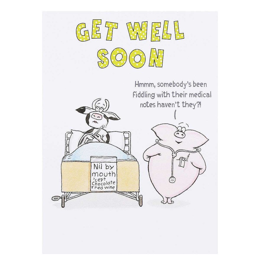 Cards For Her | Paperlink Paperlink Funny Farm Medical Notes Get Well Soon Card